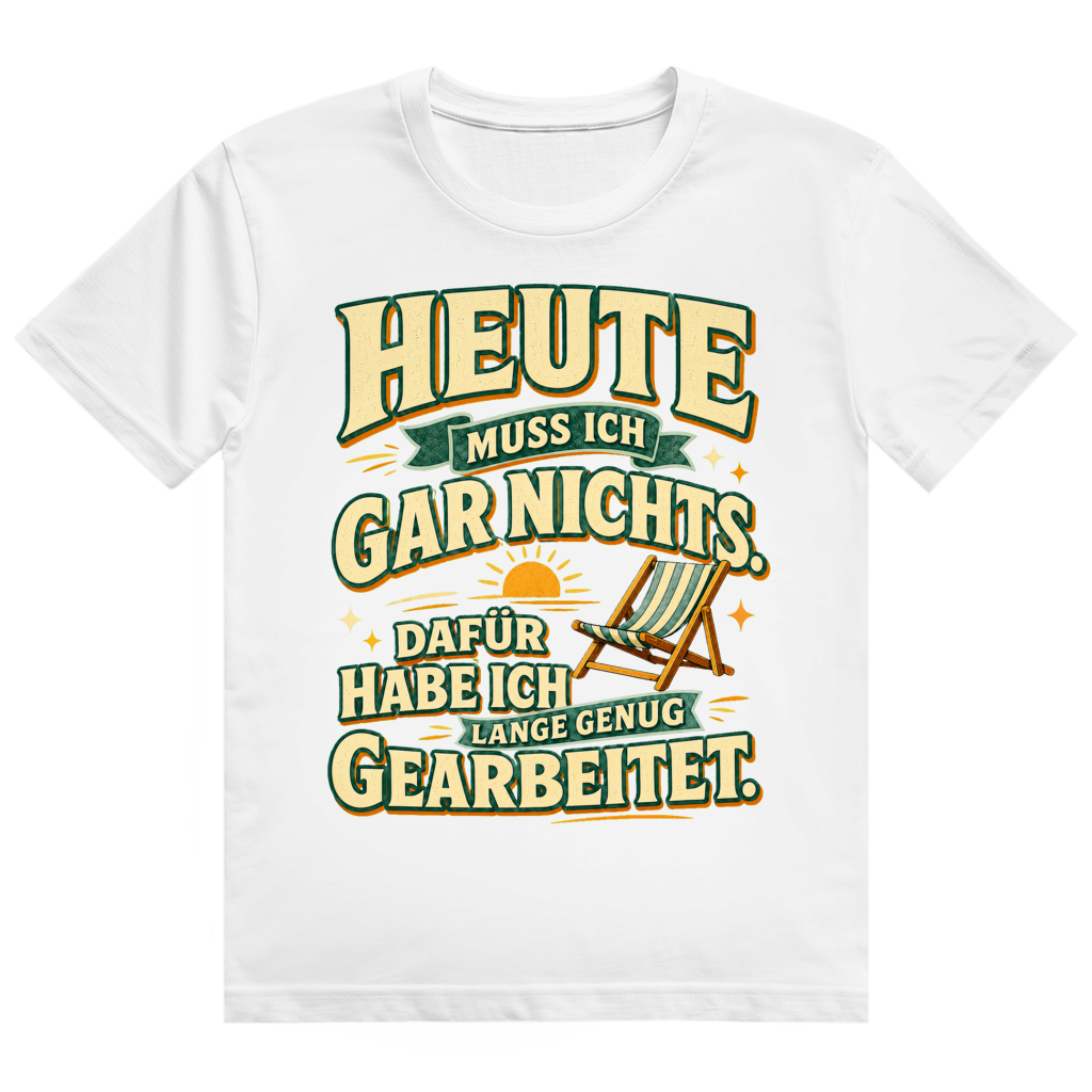 Schwarzes Baumwoll-Ruhestand T-Shirt mit Spruch 'Ich muss gar nichts' - humorvolles Rentner Geschenk