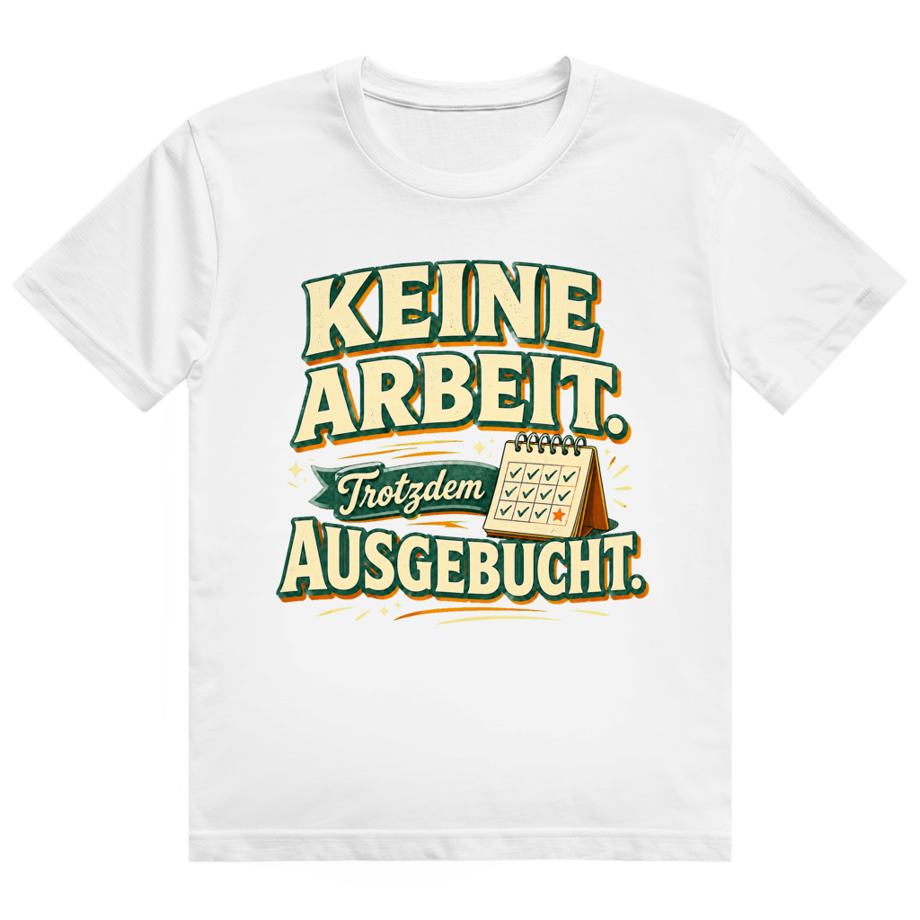 Schwarzes Baumwoll-Ruhestand T-Shirt mit Spruch 'Ausgebucht' - humorvolles Rentner Geschenk