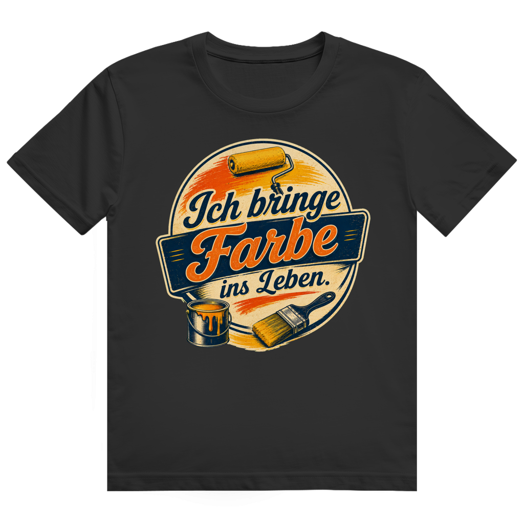 Beige Maler T-Shirt 'Farbe ins Leben' - Geschenk für Lackierer und Handwerker