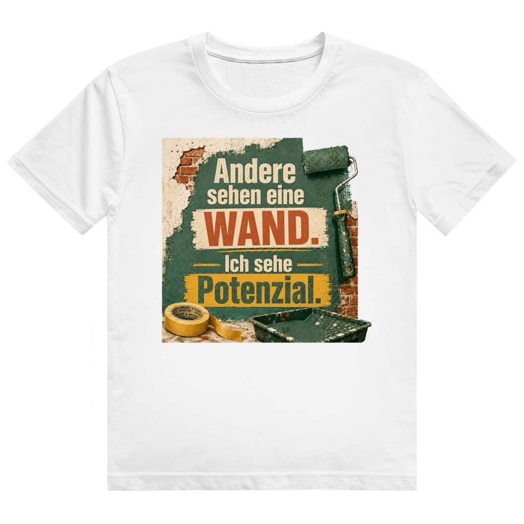 Beige Maler T-Shirt 'Ich Sehe Potenzial' - Geschenk für Lackierer und Handwerker