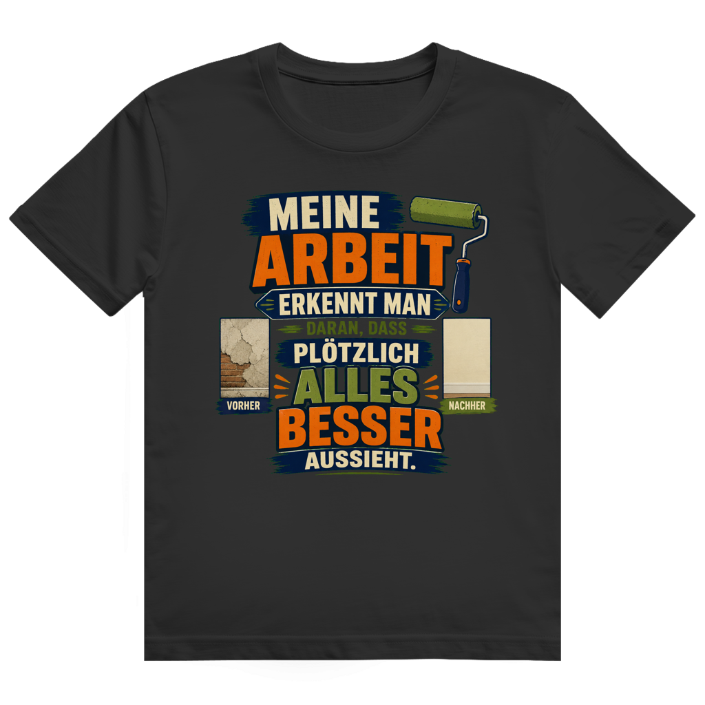 Beige Maler T-Shirt 'Plötzlich Alles Besser' - Geschenk für Lackierer und Handwerker