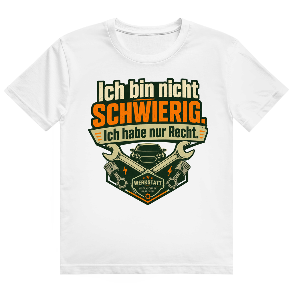 Dunkles KFZ-Mechaniker T-Shirt 'Ich Habe Nur Recht' - Geschenk für Autoliebhaber