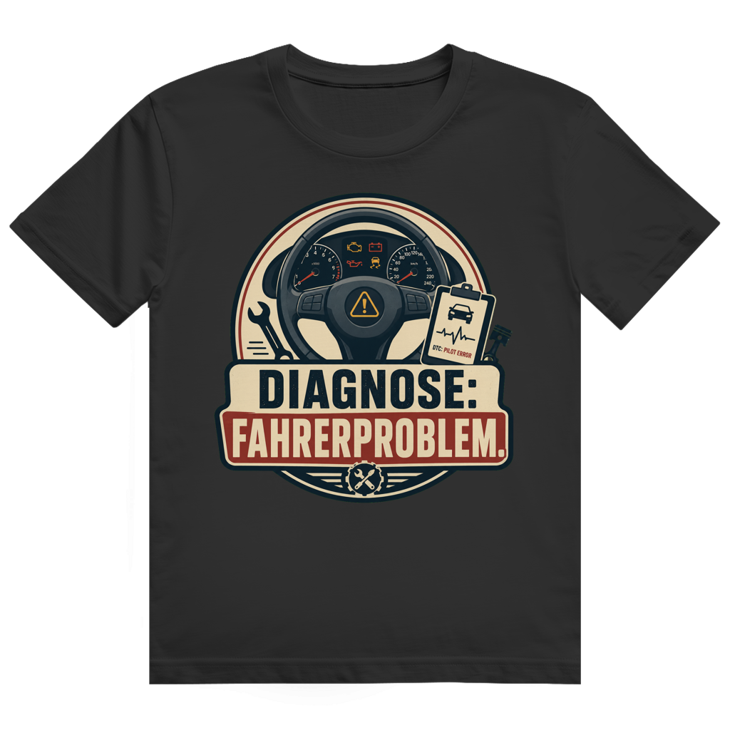 Dunkles KFZ-Mechaniker T-Shirt 'Fahrerproblem' - Geschenk für Autoliebhaber