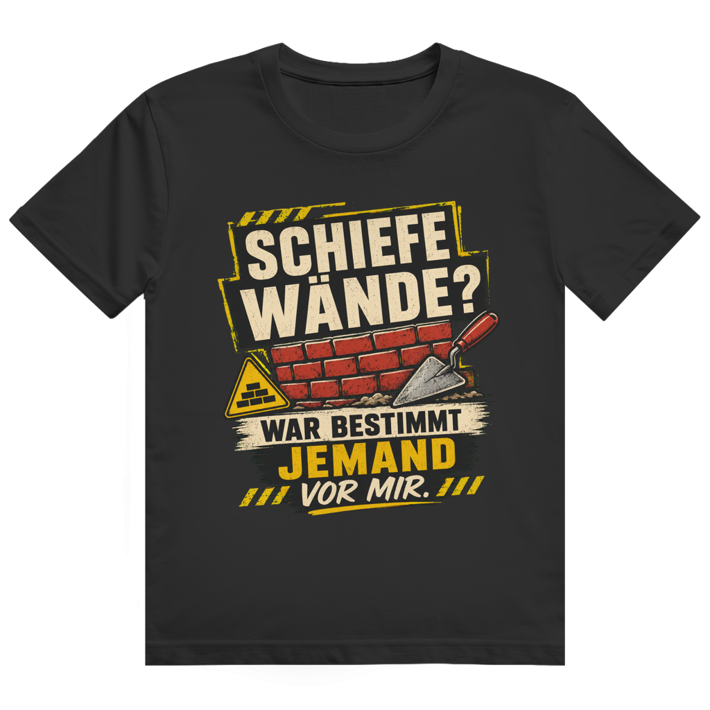 Grau-weißes Baustellen T-Shirt 'War Bestimmt Jemand Vor Mir' - Handwerker Geschenk