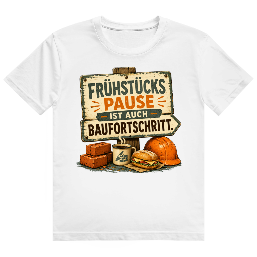 Frühstückspause Ist Baufortschritt – Bau-Shirt von GutGetroffen