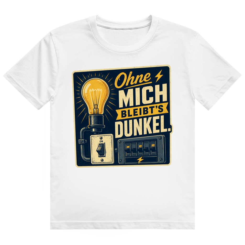 Ohne Mich Bleibt's Dunkel – Elektriker-Shirt von GutGetroffen