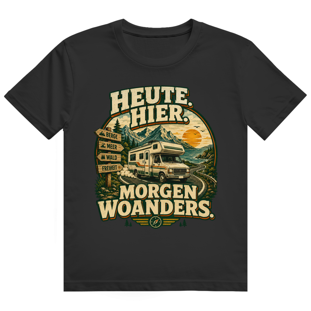 Heute Hier. Morgen Woanders. – Camper-Shirt von GutGetroffen