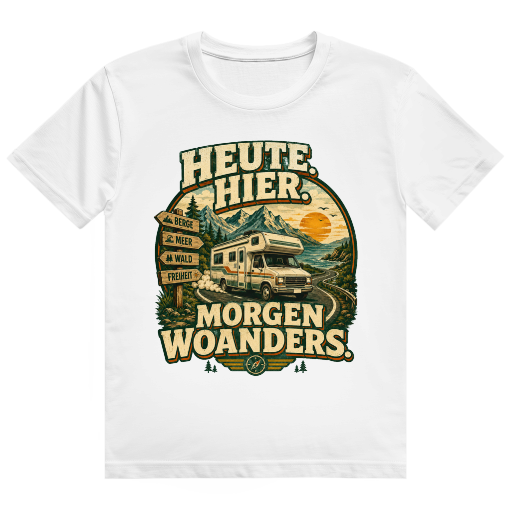 Heute Hier. Morgen Woanders. – Camper-Shirt von GutGetroffen