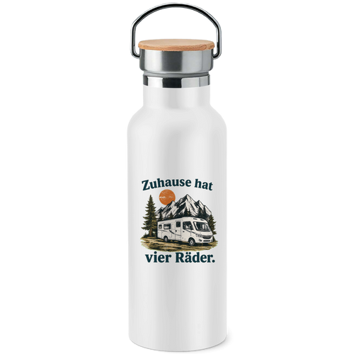 Edelstahl-Trinkflasche Zuhause hat vier Räder – Trinkflasche von GutGetroffen